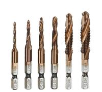 RUAJOGYNVM 6PCS M3-M10 Screw Tap Drill Bits M35 Cobalt Taps Combination Bit 1/4 INCH Hex Quick Change 1Pcs(Color:M3(1PC)) RUAJOGYNVM