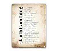 RUAJOGYNVM Bereavement Consolation Metal Tin Sign Death Is Nothing At All Poem Text For Candlelight Vigil Memory Wall Wall Hanging 8 X 12 inch