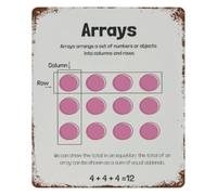 RUAJOGYNVM Computer Science Basics Metal Tin Sign Arrays Math Vintage Educational Chart Classroom Poster Wall Decor for Teacher Student 8 X 12 inch
