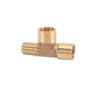 RUAJOGYNVM Copper 1/8" 1/4" 3/8" BSP Thread Tee Type 3 Way Brass Pipe Fitting Coupler Connector Brass Pneumatic Mechanical Parts(1/8")