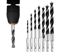 RUAJOGYNVM Hexagonal Bit 50PCS 3/4/5/6/7/8/10mm 1/4 Hexagonal Handle Three Pointed Woodworking Drill Bit Set Woodworking Hole Reaming Power Tool for Power Tool(5PCS 6mm) RUAJOGYNVM