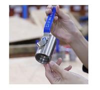 RUAJOGYNVM Industrial Ball Valve 1pcs 1/4" 3/8" 3/4" 1" Stainless Steel 304 Wide Type Female Thread DN8-DN32 Water Pipe Valve Switch(3/8 inch)