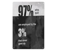 RUAJOGYNVM Majority Quit Minority Succeed Metal Sign Statistics Quote Wall-Art for Mentor Coaching Space Decor Determination Theme Vintage Tin Plate 8 X 12 inch