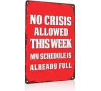 RUAJOGYNVM My Schedule Is Already Full No Crisis Allowed Funny Metal Sign for Work Office Study 8 X 12
