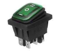 RUAJOGYNVM ON-off-ON 6 Pins 16A 20A 125V 250V AC Car Boat LED Light Rocker Toggle Switch Latching Waterproof Three Positions(Green)