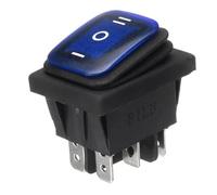 RUAJOGYNVM ON-off-ON 6 Pins 16A 20A 125V 250V AC Car Boat LED Light Rocker Toggle Switch Latching Waterproof Three Positions(Blue)