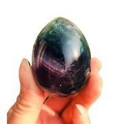 RUAJOGYNVM Polished Green Purple Fluorite Quartz Crystal Egg Home Decor