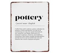 RUAJOGYNVM Pottery Word Definition Metal Sign Rustic Vintage Wall-Art for Potter Workshop Home Studio 8 X 12