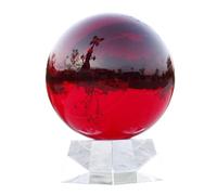 RUAJOGYNVM Red Crystal Ball with Stand Glass Handcrafted Photography Prop FengShui Scrying Spheres for Magical Shots Elegant Home & Party Decor,B,80mm/3.14in
