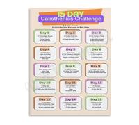 RUAJOGYNVM Retro Calisthenics Poster Metal Tin Sign Workout Plan Chart Bodyweight Exercises for Building Strength at Home Gym (8 X 12 inch)