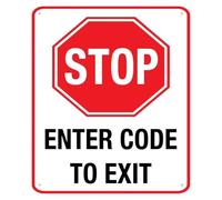 RUAJOGYNVM Retro Enter Code To Exit Warning Sign Aluminum Metal Sign Funny Parking Garage Decor Outdoor Indoor (8 X 12