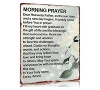 RUAJOGYNVM Retro Faith Tin Sign Morning Prayer Decor For Office Sunday School Classroom 8 X 12 inch