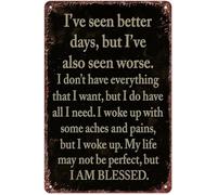 RUAJOGYNVM Retro Metal Sign Ive Seen Better Days But Ive Also Seen Worse Comical Phrase Decor For Home Office Bar Den Game Room Relatable Plaque 8 X 12 inch