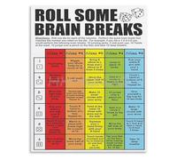 RUAJOGYNVM Sensory Break Activities Metal Sign For Classroom Management Movement Learning Tool Brain Breaks Poster Teachers Aid 8 X 12 inch