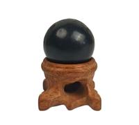 RUAJOGYNVM Shungite Stone Sphere with Stand, Real Feng Shui Crystal Decorative Ball Home Protection Grounding(1.18 Inches)