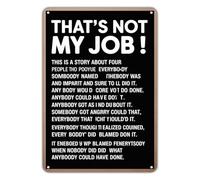 RUAJOGYNVM Thats Not My Job Description Metal Tin Sign Sarcastic Office Decor for Staff Lounge Meeting Room Vintage Work Humor Plaque 8 X 12 inch
