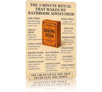 RUAJOGYNVM Two Minute Ritual To Keep My Bathroom Fresh Creative Funny Metal Poster Tin Sign Wall Decor for Kitchen Living Room Office Garage Man Cave 8 X 12