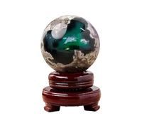 RUAJOGYNVM Volcanic Agate Ball Green Fluorescent Stone Crystal BallHealing Home Decoration Ornaments,70~80mm