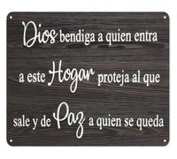 RUAJOGYNVM Welcome to Our Home Spanish Version Metal Tin Sign Entry Door Decor for Housewarming Gift Room Mudroom Rustic Bilingual Plaque 8 X 12 inch