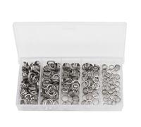 Ruarby 200 connettori da pesca a doppio appiattimento, in acciaio inox, con anelli divisi