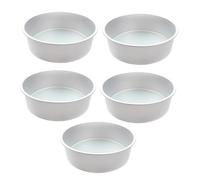 Ruarby 5 stampi rotondi in lega di alluminio per torte a base fissa stampi da forno per pizza antiaderenti Cheesecake Home Dessert Bakewares Teglie da forno