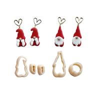 Ruarby 5Pcs Natale a tema argilla Cutter orecchino stampi strumento ceramica per orecchini gioielli che fanno orecchino taglierina mestiere argilla taglio set