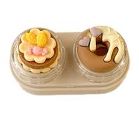 Ruarby Bella custodia per lenti del deserto e applicatore a ventosa per strumenti di rimozione morbide lenti custodia custodia da viaggio carino, Beige