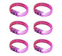 Ruarby Braccialetti LED in acrilico da 6 per la festa | Braccialetti a LED colorati, che illuminano buio per feste eventi notturni, accessori per festival