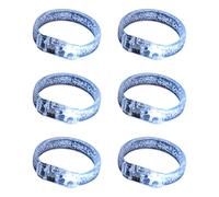 Ruarby Braccialetti LED in acrilico da 6 per la festa | Braccialetti a LED colorati, che illuminano buio per feste eventi notturni, accessori per festival