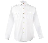 Ruarby Camicia multiuso bianca uniforme a maniche corte/lunghe con colletto abbottonato camicetta casual con 2 tasche camicetta a maniche lunghe abbottonata, Maniche lunghe, S