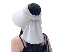 Ruarby Cappello da sole traspirante da donna vuoto con patta per il collo a tesa larga regolabile leggero cappello da sole sportivo per le donne, Beige, Taglia unica
