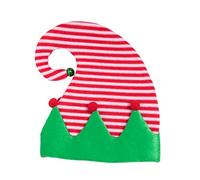 Ruarby Cappello unisex da elfo, cappello natalizio in pile per le vacanze, leprechaun allegro, streetwear, a righe, cappello per bambini