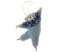 Ruarby Ciondolo a forma di orso danzante, realizzato a mano, portachiavi a forma di orsetto in peluche, accessorio versatile per borse, tessuto/piuma