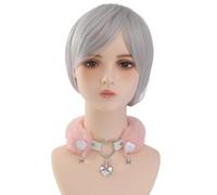 Ruarby Collana girocollo gotica con ciondolo a forma di cuore, collana in peluche, da donna, gioiello per Halloween, moda da, M, Taglia unica