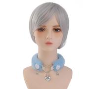 Ruarby Collana girocollo gotica con ciondolo a forma di cuore, collana in peluche, da donna, gioiello per Halloween, moda da, L, Taglia unica