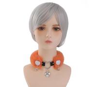 Ruarby Collana girocollo gotica con ciondolo a forma di cuore, collana in peluche, da donna, gioiello per Halloween, moda da, K, Taglia unica