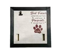 Ruarby Cornice commemorativa per cani e gatti, 22,8 x 22,9 cm, conserva la memoria con clip per collare, porta foto in legno da scrivania, decorazione per animali domestici