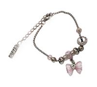 Ruarby Farfalla in acciaio perline con catena regolabile colorata fiocco per donne ragazze bambini accessori festa disegni farfalla