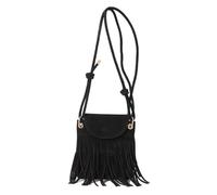 Ruarby Fringe Designs - Borsa a tracolla da donna, con tracolla regolabile, in pelle e tracolla, nero