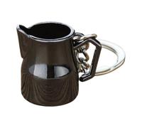 Ruarby Portachiavi con portafiltro per macchina da caffè espresso, accessorio per caffè, piccolo strumento da caffè, organizer per chiavi, regalo per uomini e donne, Acciaio legato/piuma/panno