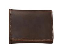 Ruarby Portafoglio corto in pelle PU vintage per biglietti da visita organizzato per professionisti e imprenditori, Colore caffè.