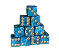 Ruarby Rotondi angolari a sei facce, confezione da 10 cubi acrilici da 16 mm, colori assortiti, con puntino numerico, per adulti e bambini, set di piccoli cubi colorati con puntini numerici