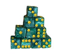 Ruarby Rotondi angolari a sei facce, confezione da 10 cubi acrilici da 16 mm, colori assortiti, con puntino numerico, per adulti e bambini, set di piccoli cubi colorati con puntini numerici