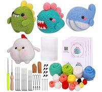 Ruasol Needle Felting Kit for Beginners, Complete Needle Felting Tools with Felting Needles, Istructions, Felting Foam Mat, Needle Felting Kit for DIY Craft Animal Home Decoration Birthday Gift