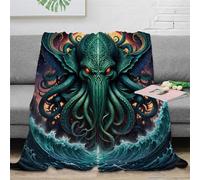 RUASVENNS Cthulhu Tiro Bambini Coperta Stampa 3D Per Tutte Le Stagioni Microfibra Coperta Da Viaggio Leggera Peluche Per Divano Letto E Divano Per Adulti 80x90inch(200x230cm)