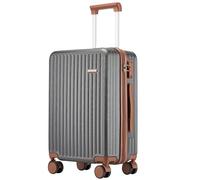 Ruausine Bagaglio a mano approvato dalle compagnie aeree, valigia rigida con ruote girevoli, piccolo bagaglio a mano leggero con guscio rigido e lucchetto Combinazione(Grey, 20 IN)