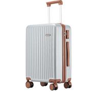 Ruausine Bagaglio a mano approvato dalle compagnie aeree, valigia rigida con ruote girevoli, piccolo bagaglio a mano leggero con guscio rigido e lucchetto Combinazione (Silvery, 20 IN)