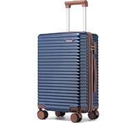 Ruausine Valigia Trolley 55x40x20 con ruote e lucchetto TSA, approvata Ryanair. Leggera valigia rigida, ideale per bagaglio a mano o stiva 23kg. Offerte speciali (Blu, 20 IN)