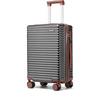 Ruausine Valigia Trolley 55x40x20 con ruote e lucchetto TSA, approvata Ryanair. Leggera valigia rigida, ideale per bagaglio a mano o stiva 23kg. Offerte speciali (Grigio, 20 IN)