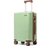 Ruausine Valigia Trolley 55x40x20 con ruote e lucchetto TSA, approvata Ryanair. Leggera valigia rigida, ideale per bagaglio a mano o stiva 23kg. Offerte speciali (Verde, 20 IN)